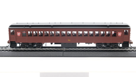 Con-Cor HO Scale MuP-54 Pennsylvania Keystone Tuscan Red Black Roof Coach 74