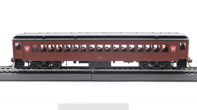 Con-Cor HO Scale MuP-54 Pennsylvania Keystone Tuscan Red Black Roof Coach 74