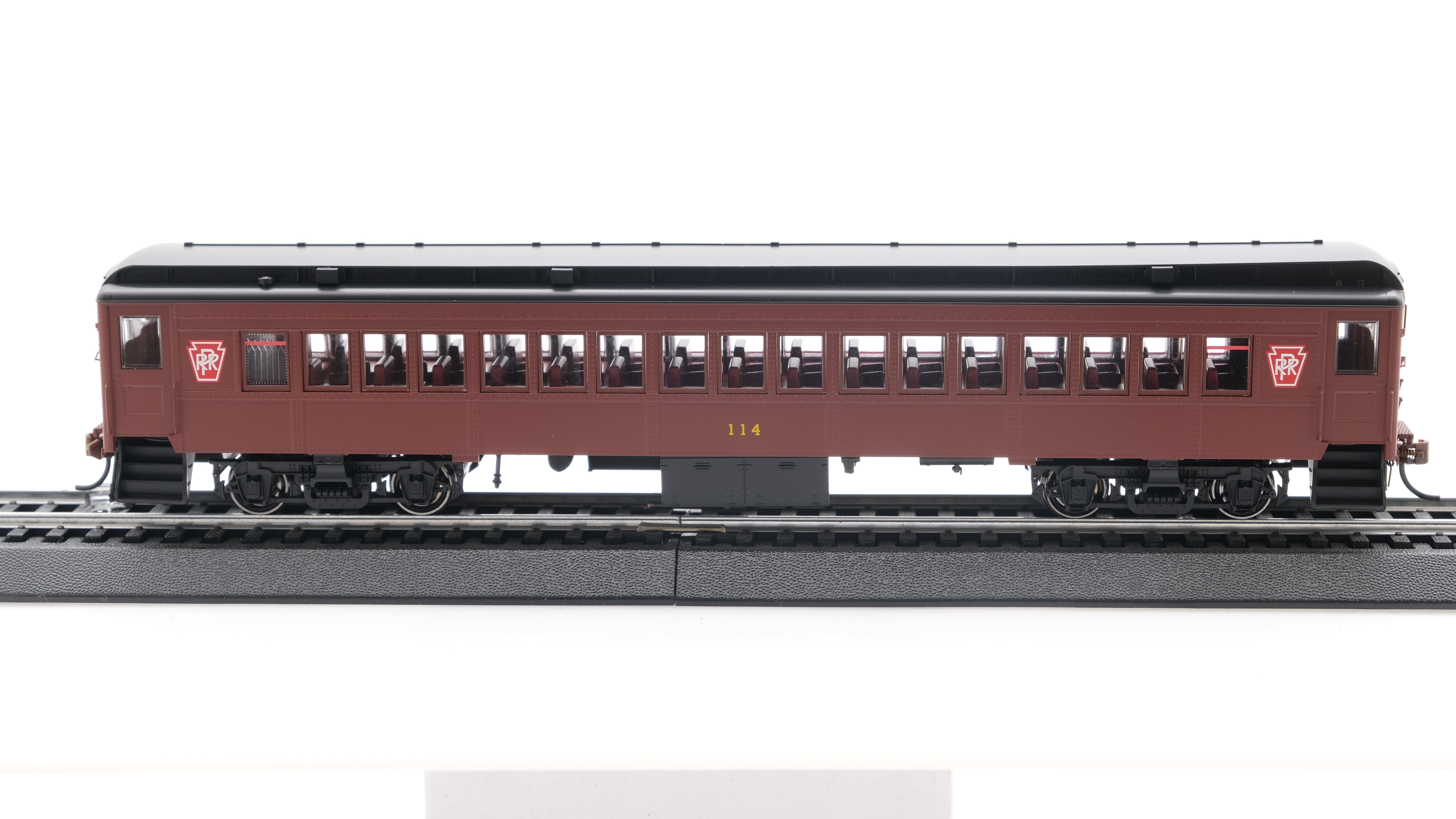Con-Cor HO Scale MuP-54 Pennsylvania Keystone Tuscan Red Black Roof Coach 114