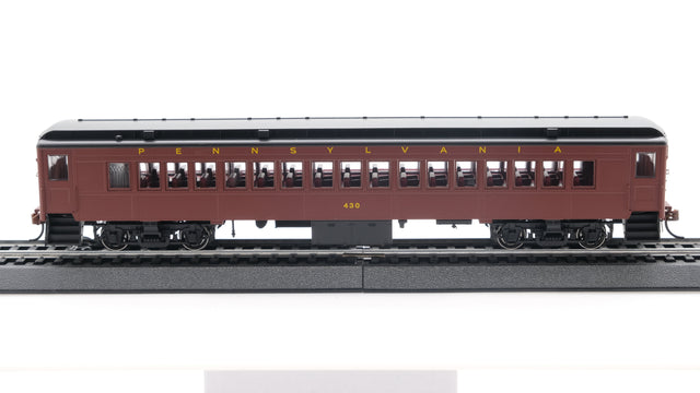 Con-Cor HO Scale MuP-54 Pennsylvania Futura Lettering Tuscan Red Black Roof Coach 430