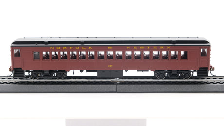 Con-Cor HO Scale P-54 Norfolk and Western Tuscan Red Black Roof Coach 475