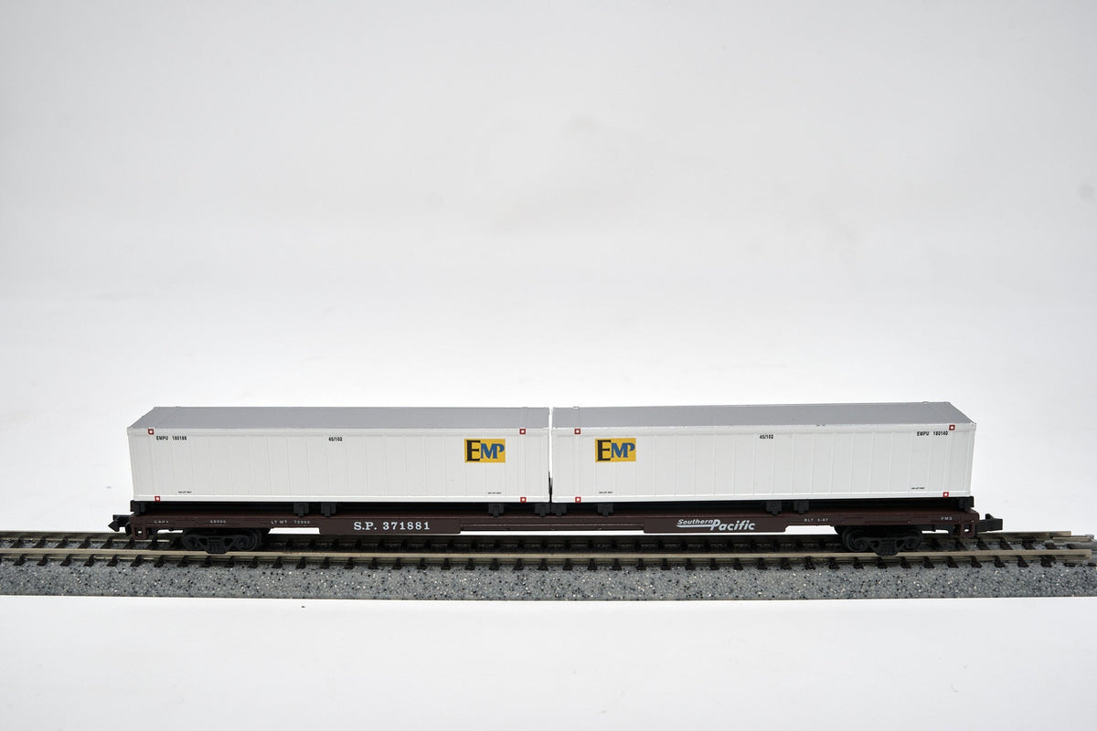N-Scale 89 Ft Flatcar Southern Pacific With Sea Containers EMP Car #371881