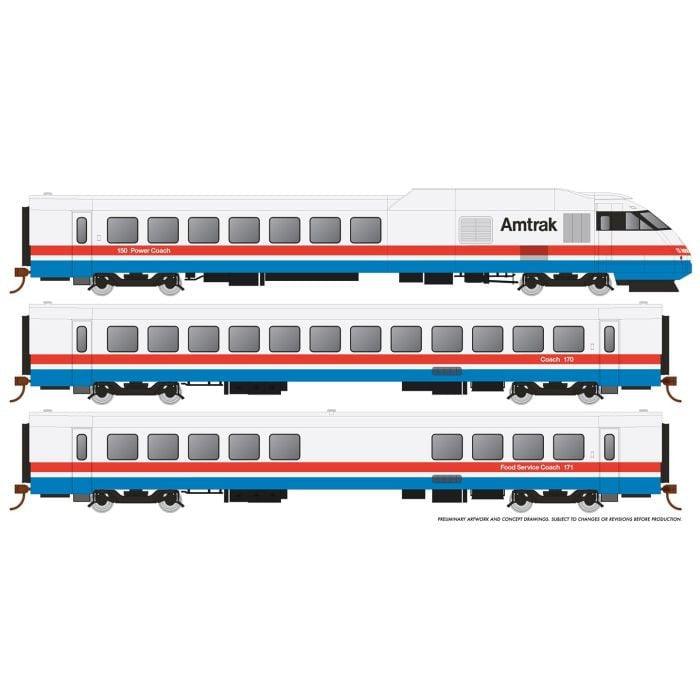 Rapido 25501 HO Scale Amtrak RTL Turboliner Phase III Early DCC/Sound Set #1