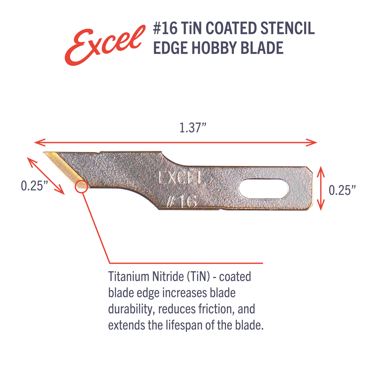 #16 TiN Coated Stencil Edge Blade