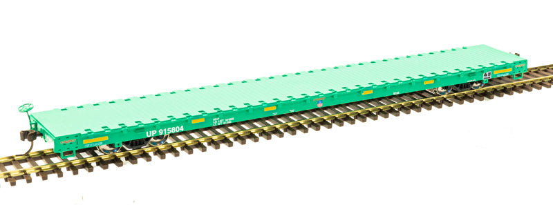 Atlas Trainman HO 68' flat car Union Pacific MOW 915804 green and white