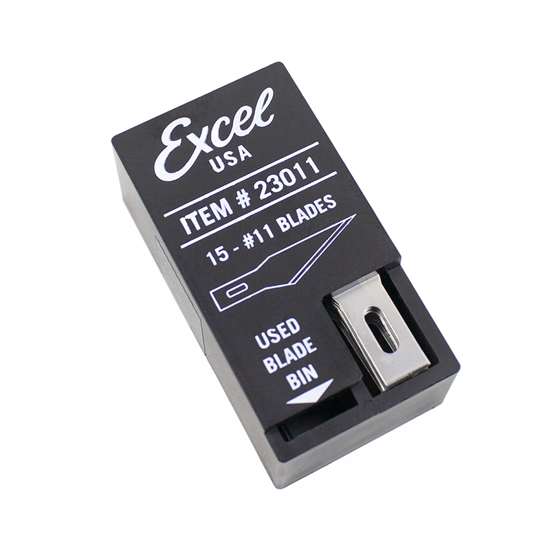 Excel Blades #11 Blade 15pack dispenser and used blade bin.