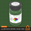 3-D Burlington Northern CASCADE GREEN 2-oz bottle (Air-brush) Tru-Color Paint SPECIAL ORDER ONLY-with color swatch-Arizona Hobbies