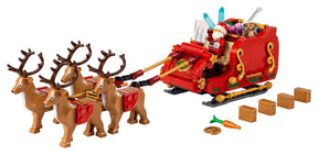 LEGO 40499 Santa's Sleigh with Santa minifigure and four reindeer