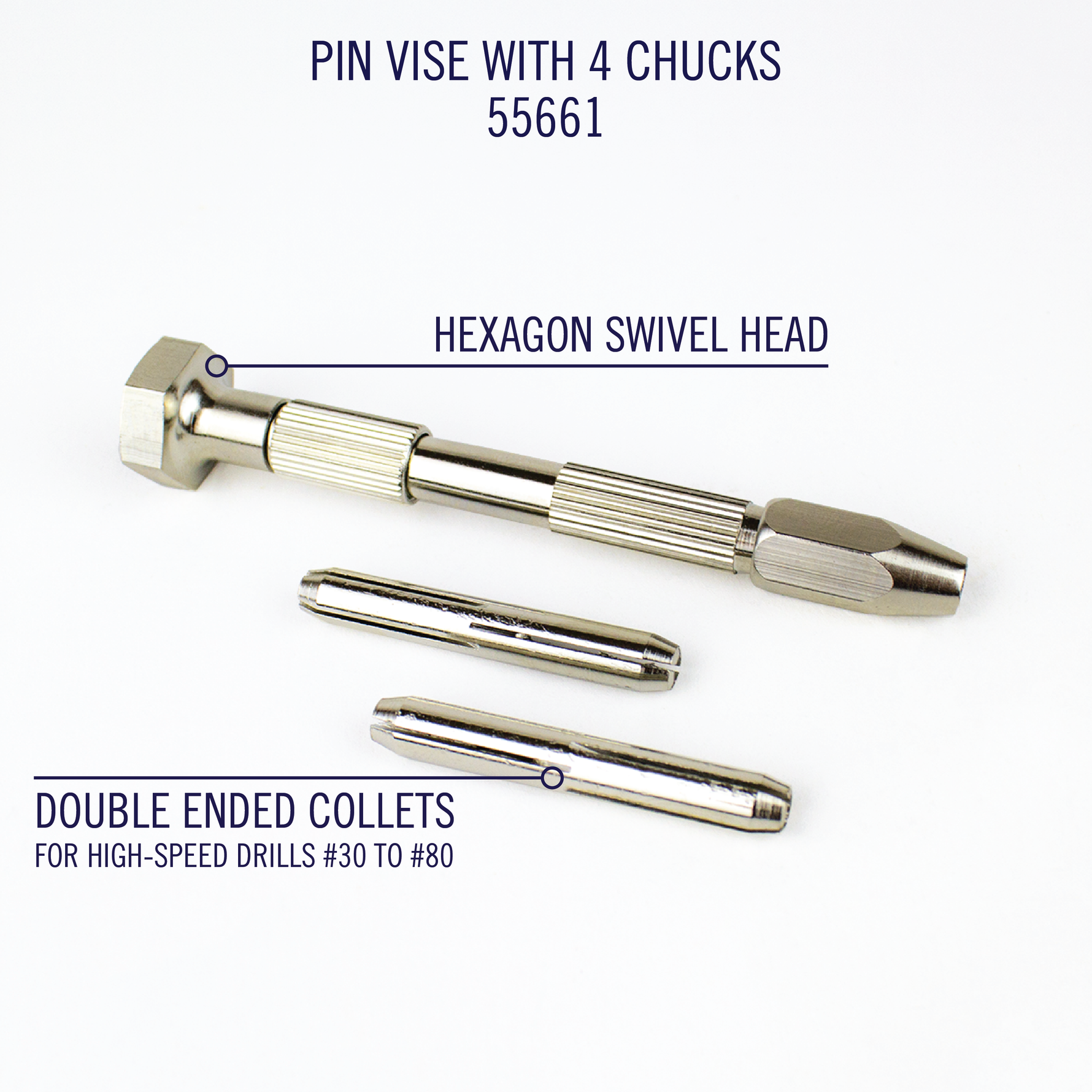 Swivel Head Pin Vise with 4 Chucks