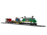 LEGO City 60198 Cargo Train set with remote-controlled engine, crane wagon, track, forklift and minifigures