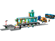 LEGO City 60335 Train Station set with terminal, bus, road-and-rail truck and minifigures