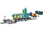 LEGO City 60335 Train Station set with terminal, bus, road-and-rail truck and minifigures