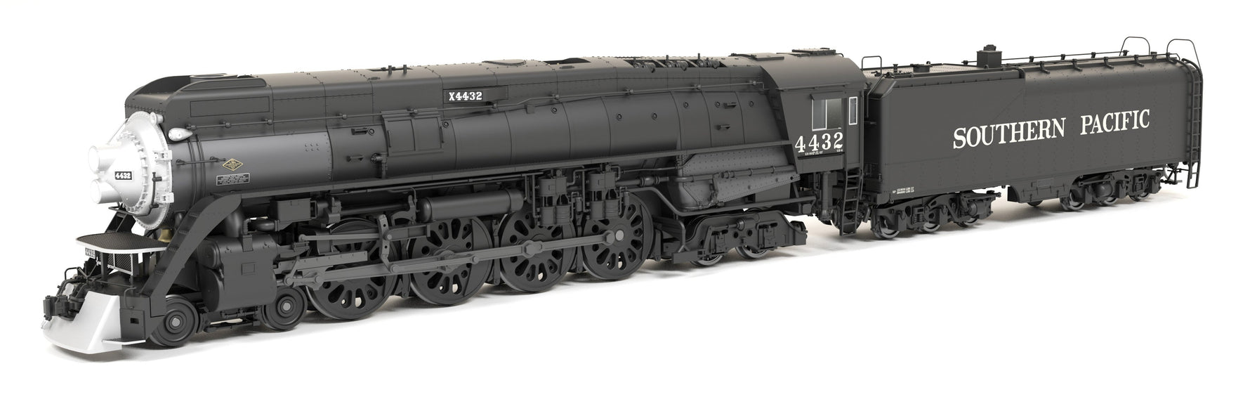 9836 Southern Pacific GS-4 4-8-4, #4445, Deskirted, Painted Black, No Trim on Pilot, Paragon4 Sound/DC/DCC, Smoke, HO
