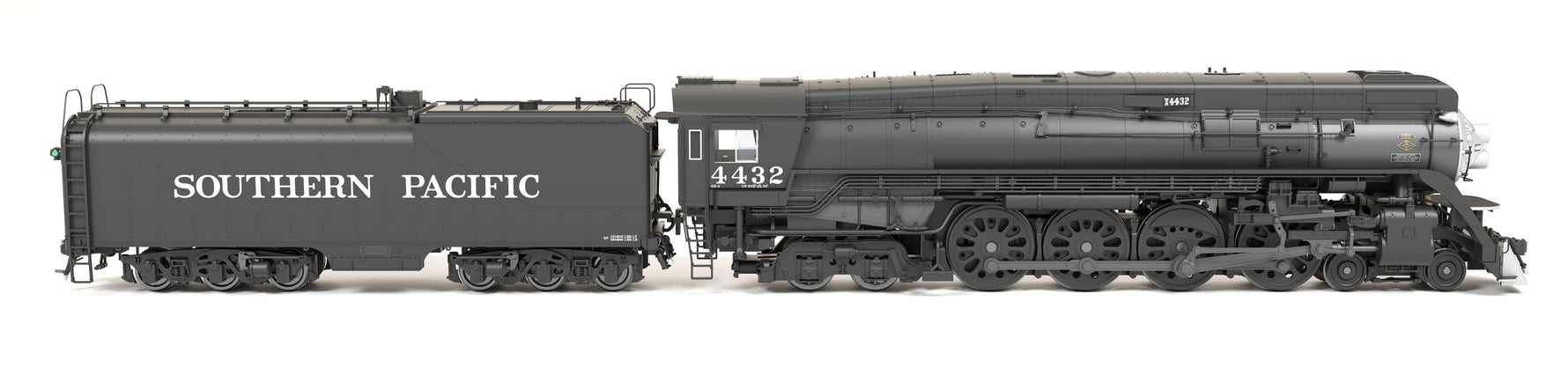 9836 Southern Pacific GS-4 4-8-4, #4445, Deskirted, Painted Black, No Trim on Pilot, Paragon4 Sound/DC/DCC, Smoke, HO
