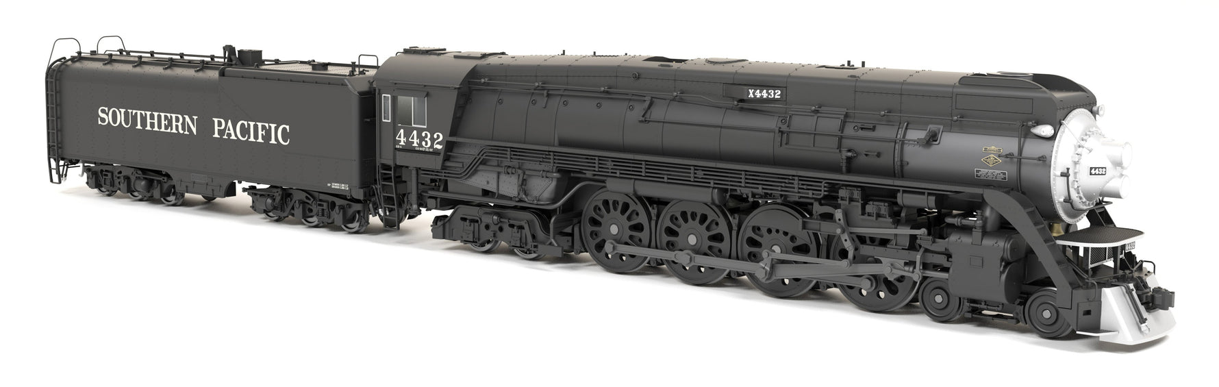 9836 Southern Pacific GS-4 4-8-4, #4445, Deskirted, Painted Black, No Trim on Pilot, Paragon4 Sound/DC/DCC, Smoke, HO