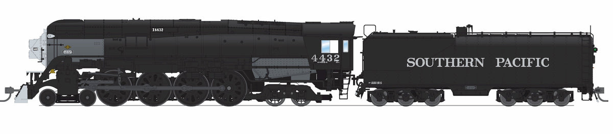 9836 Southern Pacific GS-4 4-8-4, #4445, Deskirted, Painted Black, No Trim on Pilot, Paragon4 Sound/DC/DCC, Smoke, HO