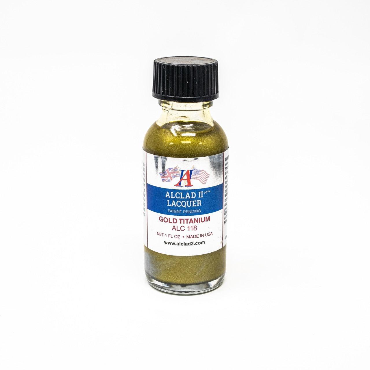 ALC-118 Alclad II Titanium Gold Lacquer 1-oz bottle