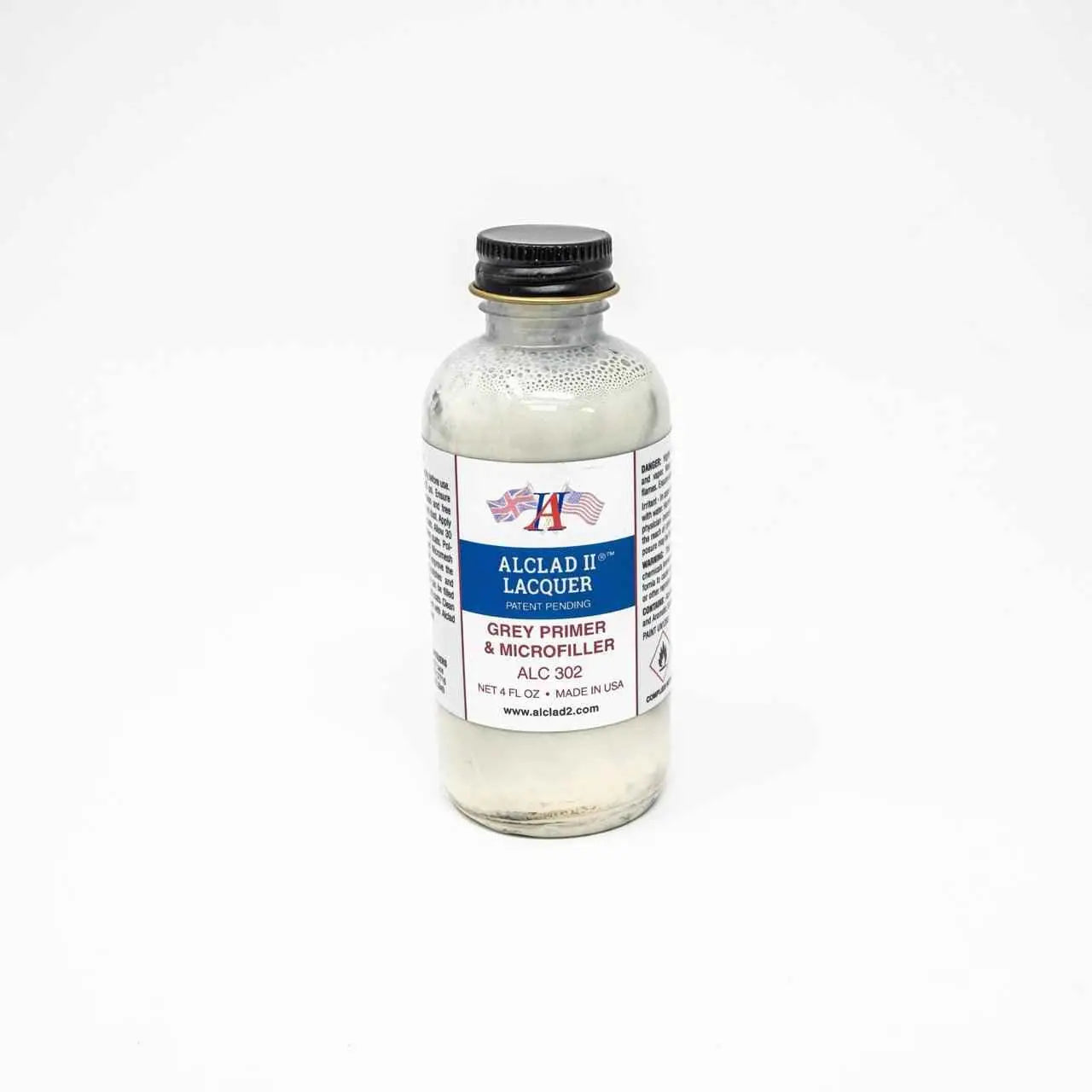 ALC-302 Alclad II Gray Primer and Microfiller Base 4-oz bottle-Arizona Hobbies