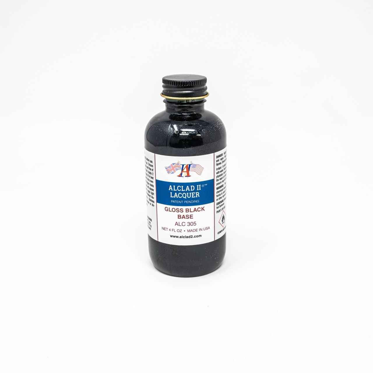ALC-305 Alclad II Gloss Black Enamel Base 4-oz bottle-Arizona Hobbies