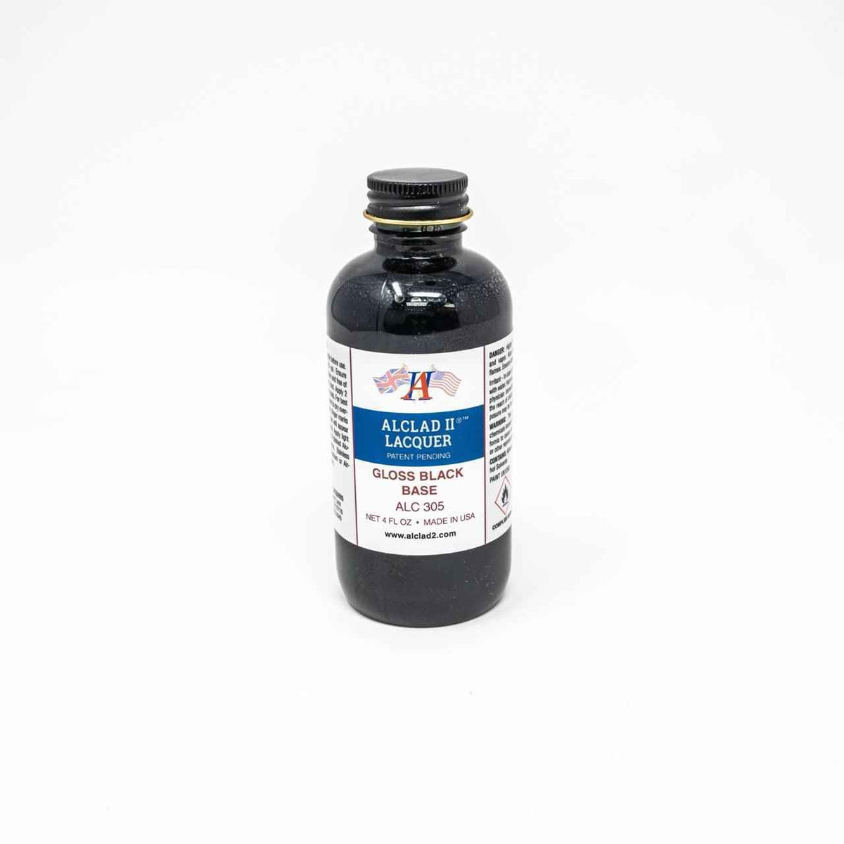 ALC-305 Alclad II Gloss Black Enamel Base 4-oz bottle-Arizona Hobbies