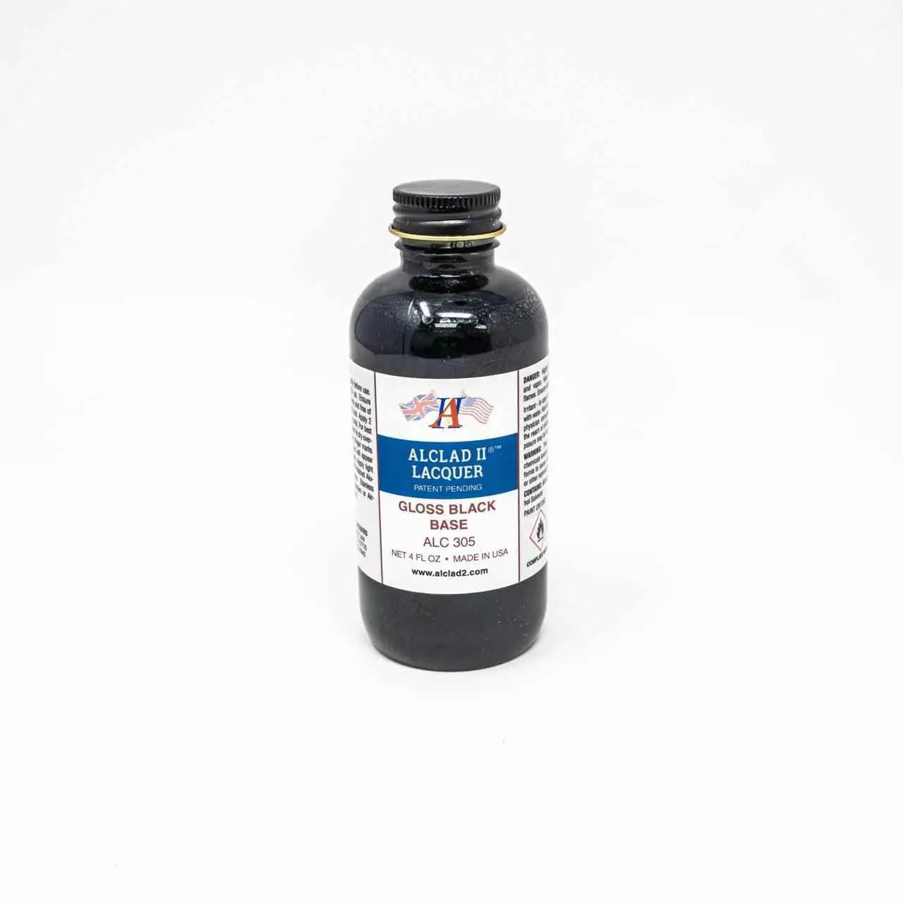 ALC-305 Alclad II Gloss Black Enamel Base 4-oz bottle-Arizona Hobbies