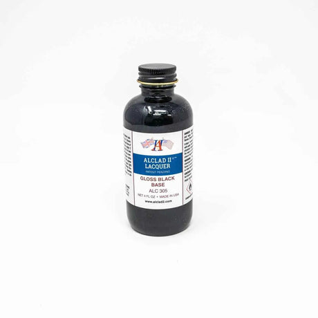 ALC-305 Alclad II Gloss Black Enamel Base 4-oz bottle-Arizona Hobbies
