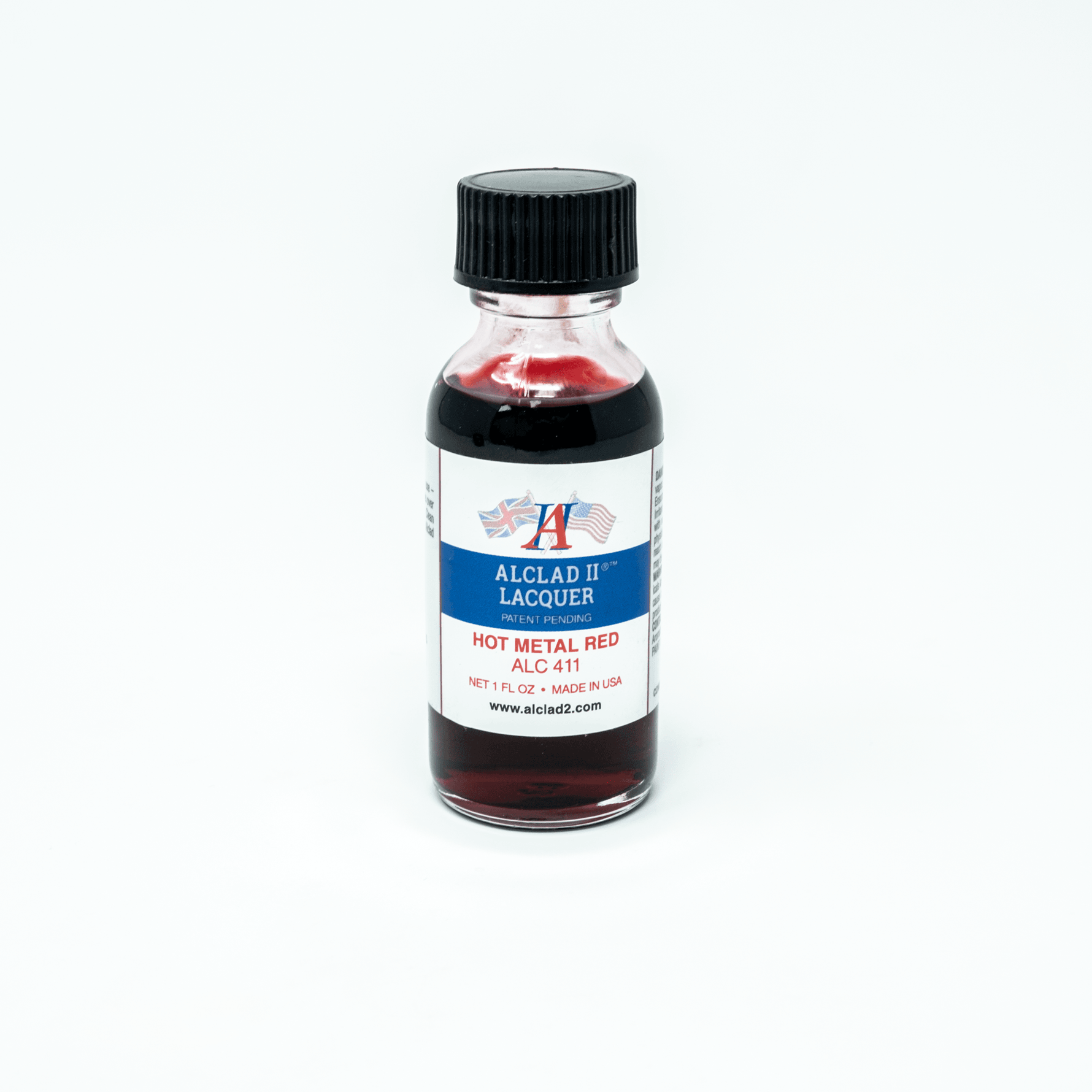 ALC-411 Alclad II Hot Metal Red Lacquer Paint 1-oz bottle-Arizona Hobbies
