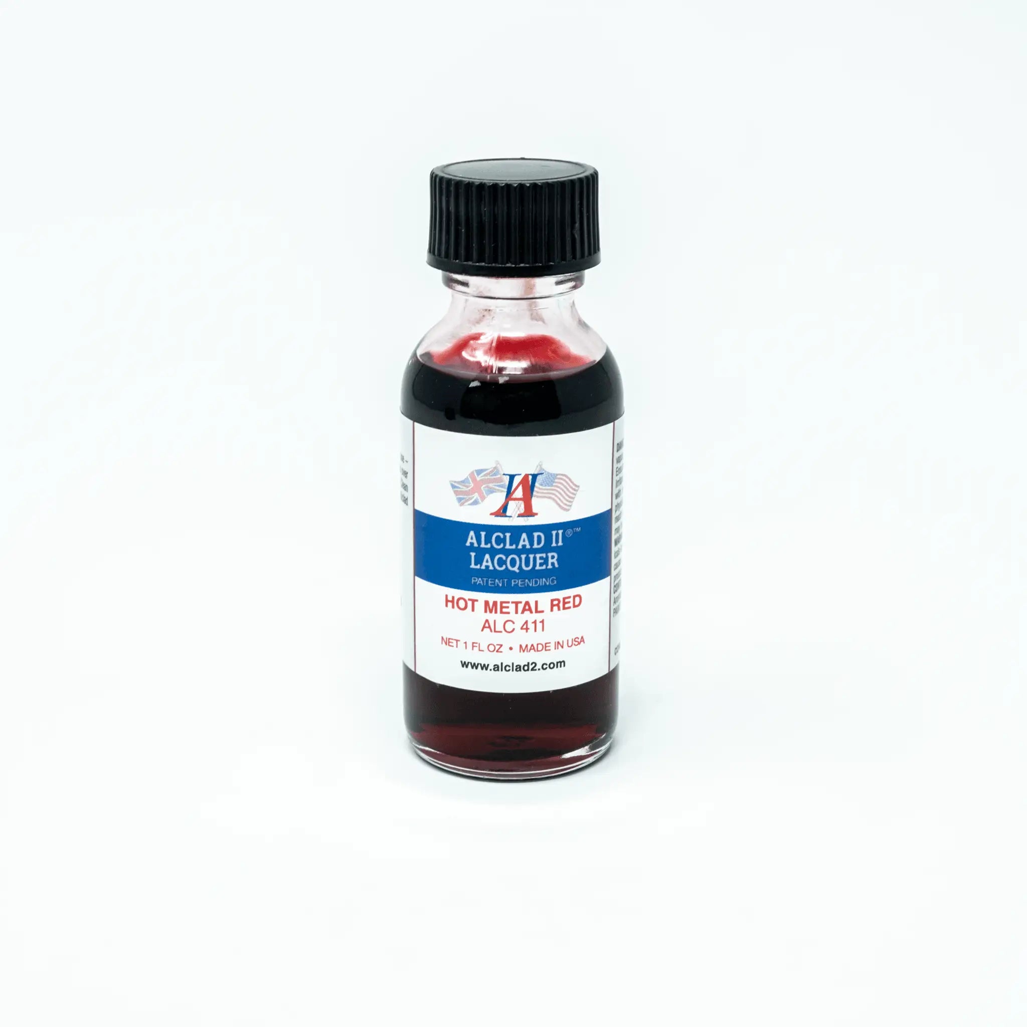 ALC-411 Alclad II Hot Metal Red Lacquer Paint 1-oz bottle-Arizona Hobbies