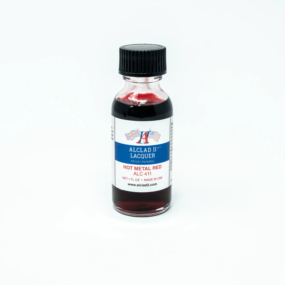ALC-411 Alclad II Hot Metal Red Lacquer Paint 1-oz bottle-Arizona Hobbies