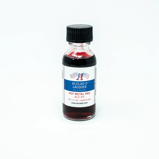 ALC-411 Alclad II Hot Metal Red Lacquer Paint 1-oz bottle-Arizona Hobbies