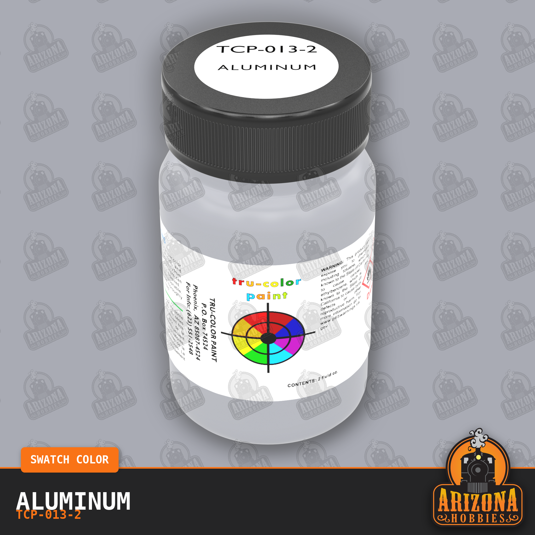 ALUMINUM 2-oz bottle (Air-brush) Tru-Color Paint SPECIAL ORDER ONLY-with color swatch-Arizona Hobbies