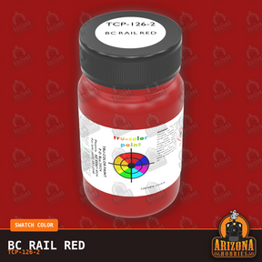 BC Rail RED 2-oz bottle (Air-brush) Tru-Color Paint SPECIAL ORDER ONLY-with color swatch-Arizona Hobbies