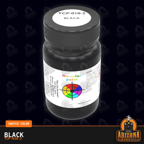 BLACK 2-oz bottle (Air-brush) Tru-Color Paint-with color swatch-Arizona Hobbies