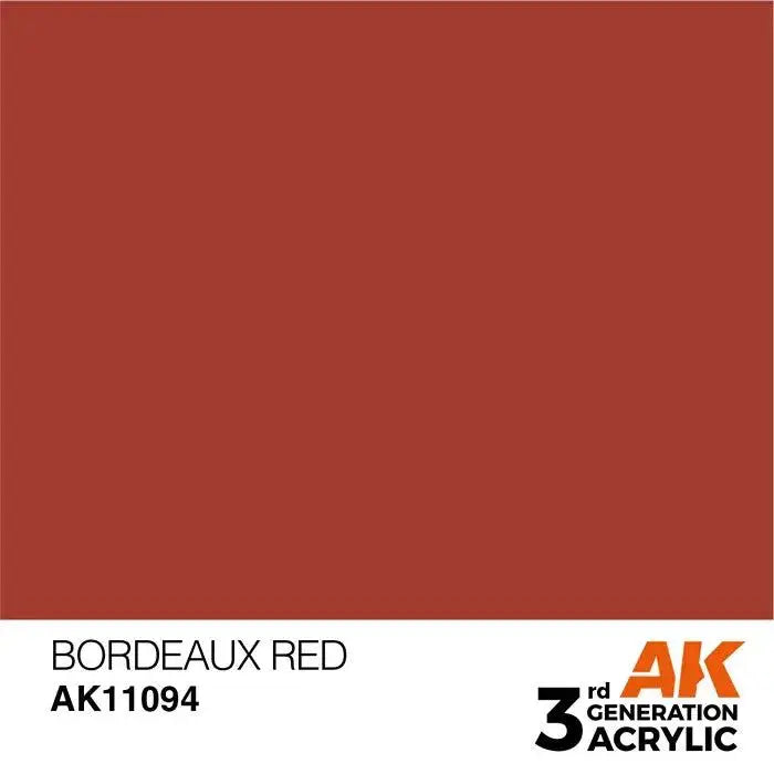 BORDEAUX RED AK Interactive 3G Acrylic (.57 oz.) bottle-Arizona Hobbies