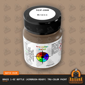 BRASS 1-oz bottle (Air-brush) Tru-Color Paint-with color swatch-Arizona Hobbies