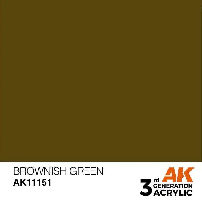 BROWNISH GREEN AK Interactive 3G Acrylic (.57 oz.) bottle-Arizona Hobbies