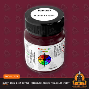 BURNT IRON 1-oz bottle (Air-brush) Tru-Color Paint-with color swatch-Arizona Hobbies