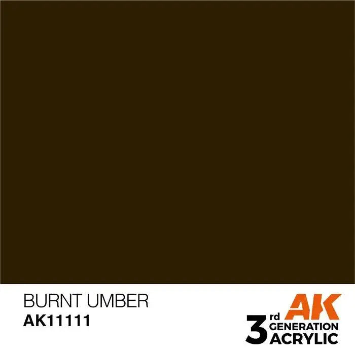 BURNT UMBER AK Interactive 3G Acrylic (.57 oz.) bottle-Arizona Hobbies