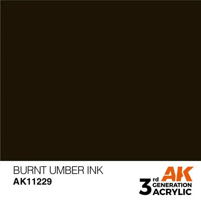 BURNT UMBER INK AK Interactive 3G Acrylic (.57 oz.) bottle-Arizona Hobbies