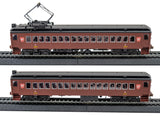 Con-Cor HO Scale MUmP54 Pennsylvania Keystone – Tuscan Red – Bride and Groom 2-Car Set (Powered #463 + Non-Powered #317)