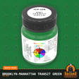 Brooklyn-Manhattan Transit GREEN 1-oz bottle (Air-brush) Tru-Color Paint SPECIAL ORDER ONLY-with color swatch-Arizona Hobbies