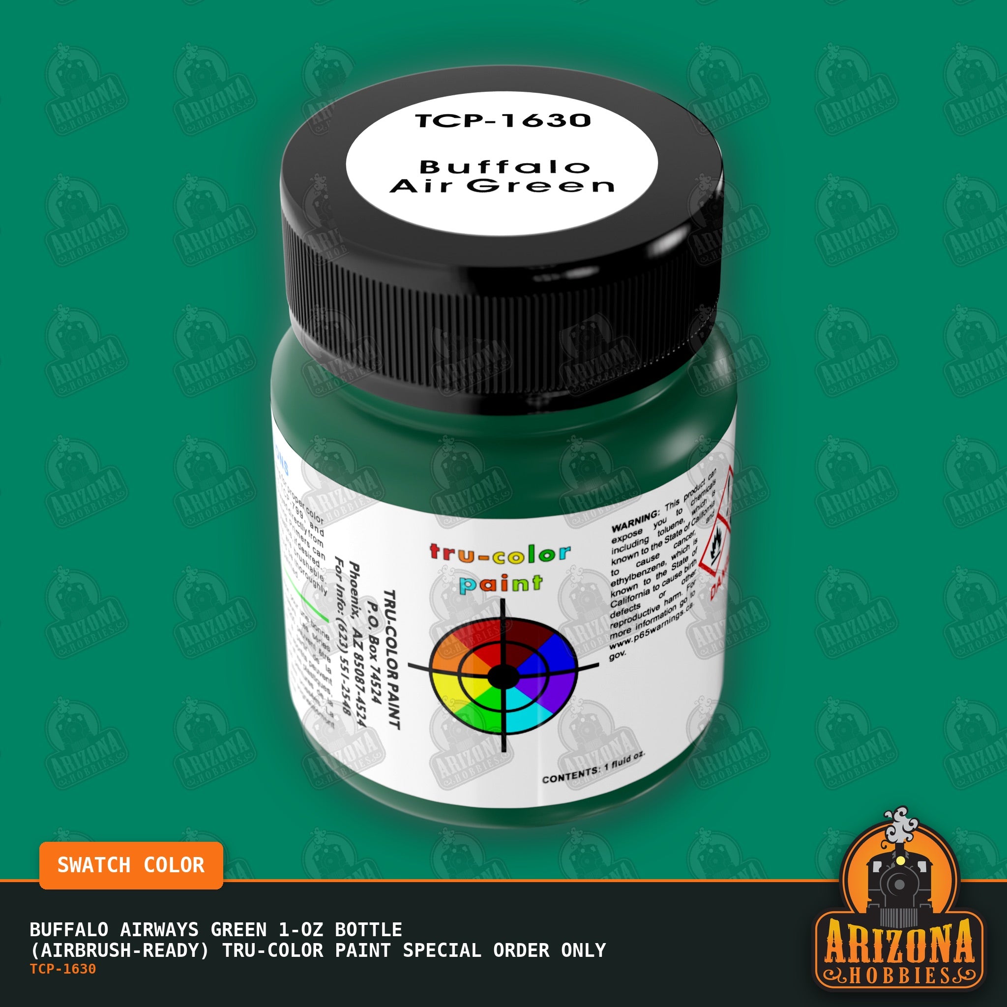 Buffalo Airways GREEN 1-oz bottle (Air-brush) Tru-Color Paint SPECIAL ORDER ONLY-with color swatch-Arizona Hobbies