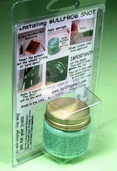 Bullfrog Snot Model Railroad Wheel Adhesive - Improve Locomotive Traction - product in retail packaging