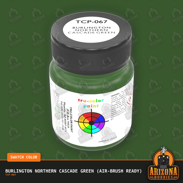Burlington Northern CASCADE GREEN 1-oz bottle (Air-brush) Tru-Color Paint-with color swatch-Arizona Hobbies