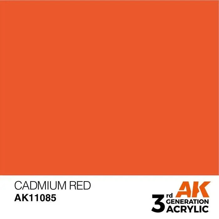 CADMIUM RED AK Interactive 3G Acrylic (.57 oz.) bottle-Arizona Hobbies