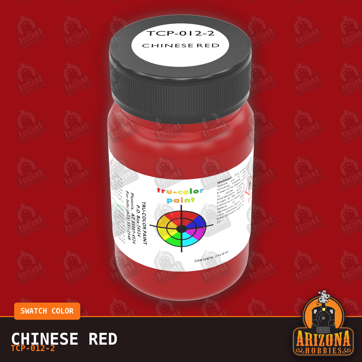CHINESE RED 2-oz bottle (Air-brush) Tru-Color Paint SPECIAL ORDER ONLY-with color swatch-Arizona Hobbies