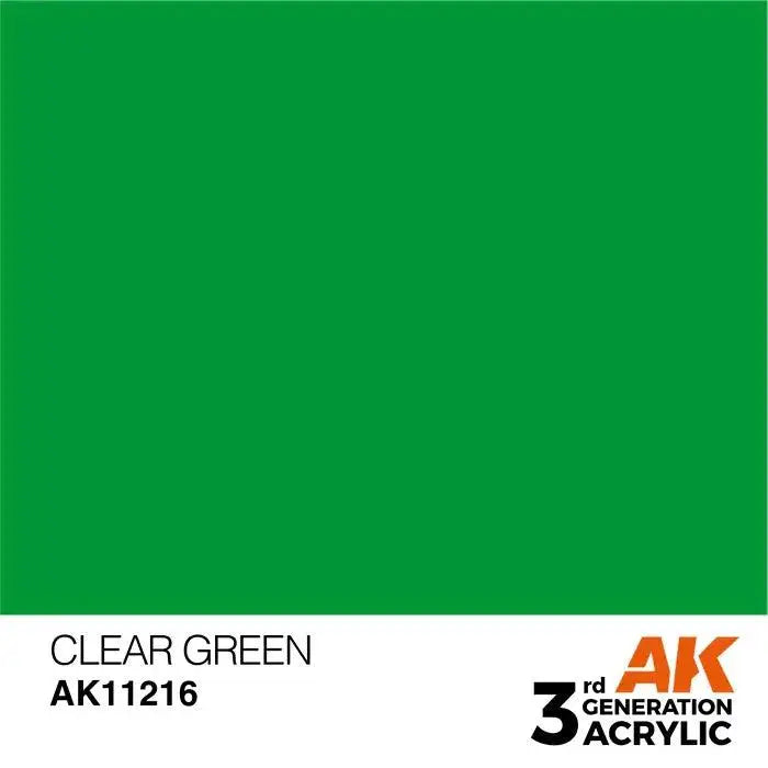 CLEAR GREEN AK Interactive 3G Acrylic (.57 oz.) bottle-Arizona Hobbies