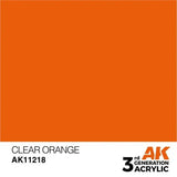 CLEAR ORANGE AK Interactive 3G Acrylic (.57 oz.) bottle-Arizona Hobbies