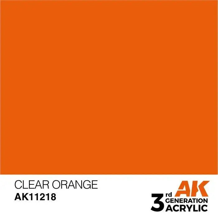 CLEAR ORANGE AK Interactive 3G Acrylic (.57 oz.) bottle-Arizona Hobbies