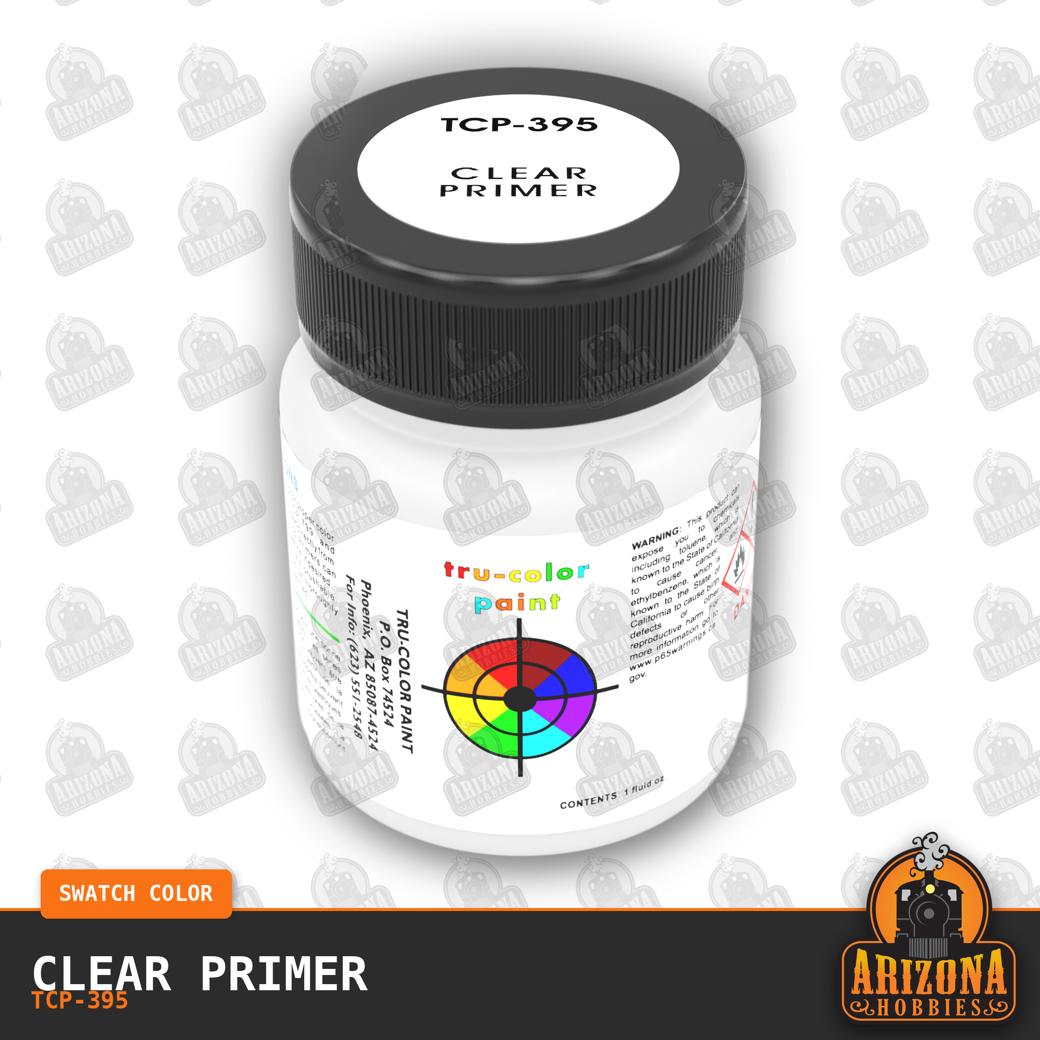 CLEAR PRIMER 1-oz bottle (Air-brush) Tru-Color Paint-with color swatch-Arizona Hobbies